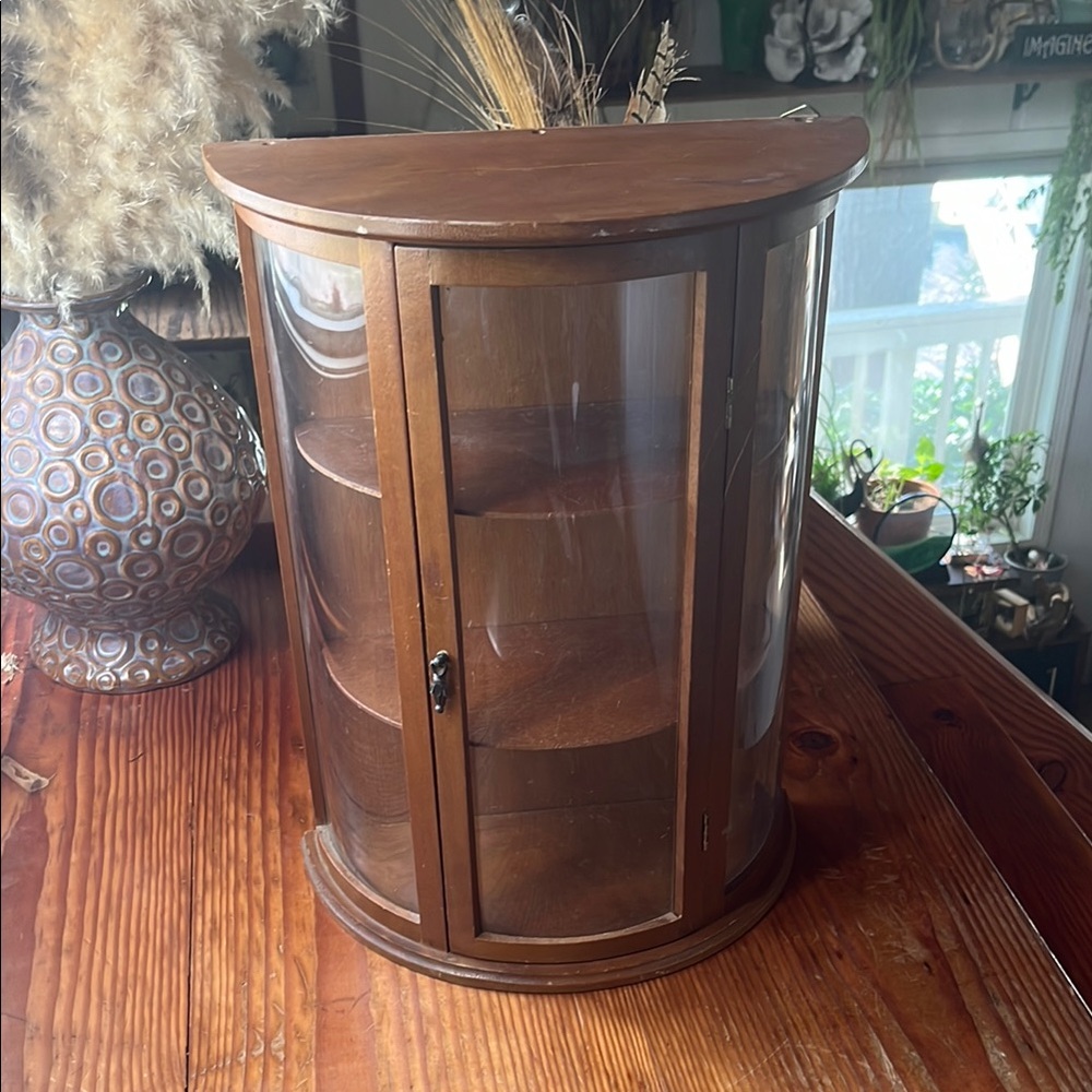 Wooden Curved Display Cabinet